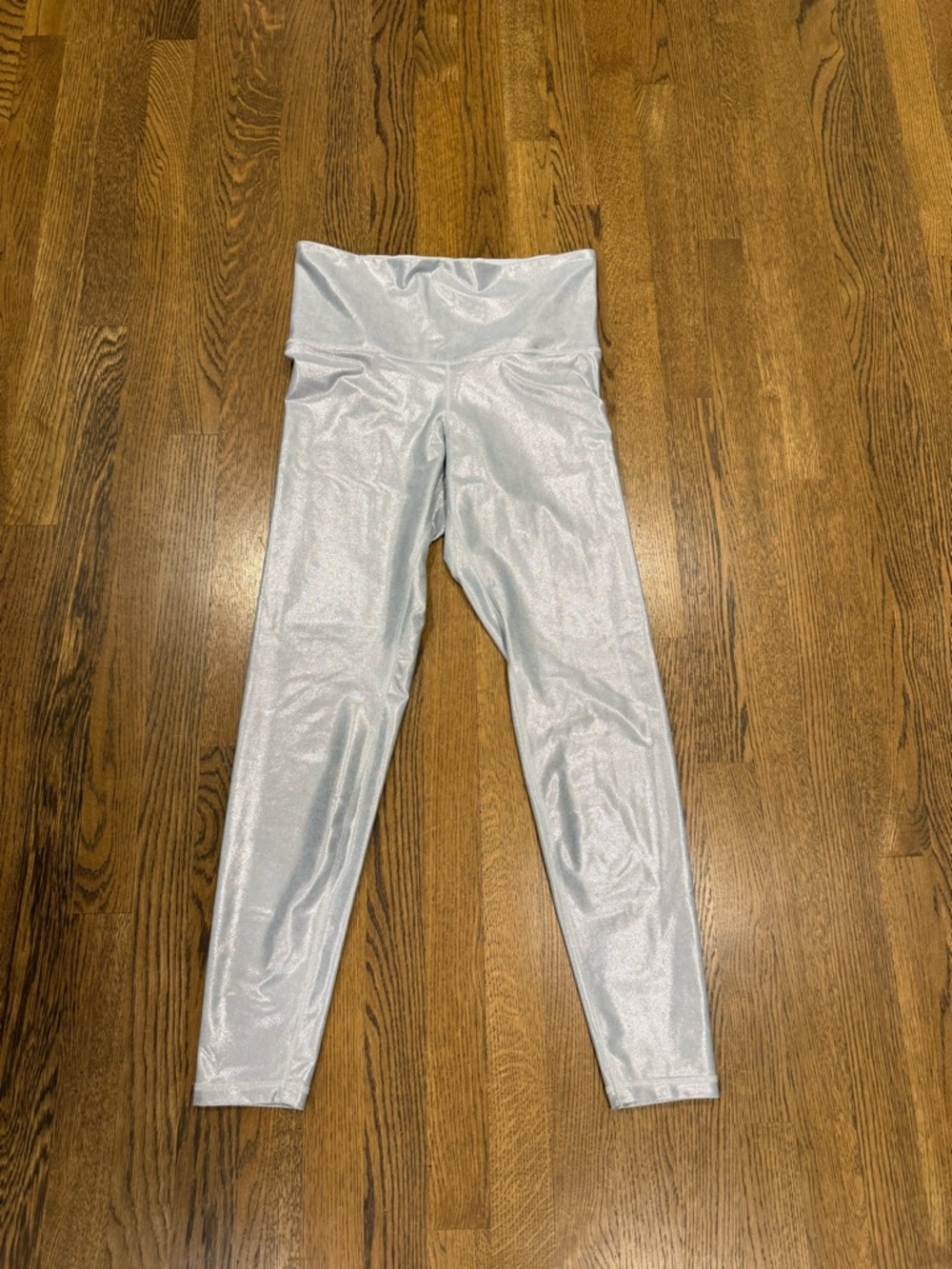Old Navy Metallic Silver Extra High-Waist PowerSoft Leggings